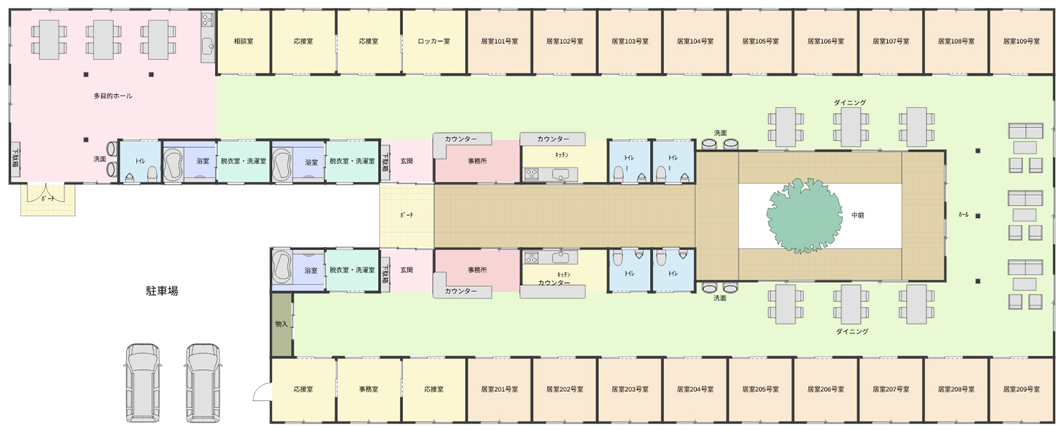 グループホームふどきぃひるず見取り図